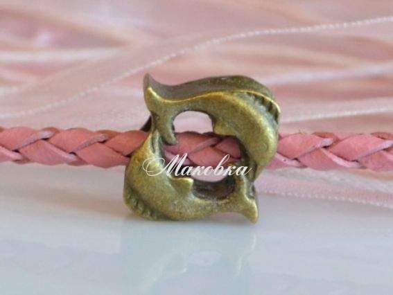 Бусина Пандора-стиля метал-я Рыбы (МФ-94) бронзовая