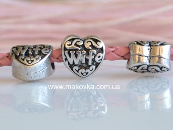 Бусина Пандора-стиля метал-я Сердце Wife (МФ-98) Бусина Пандора-стиля метал-я Сердце Wife (МФ-98)