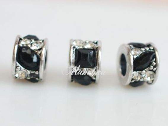 Бусина метал. со стразами №114 Камушки черная Бусина метал. со стразами №114 Камушки черная