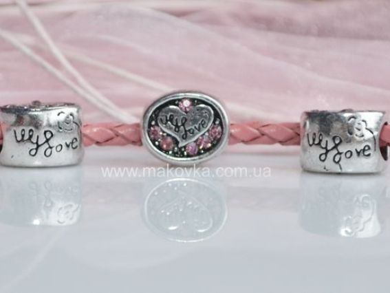 Бусина метал. со стразами №74 Сердце, розовое Бусина метал. со стразами №74 Сердце, розовое