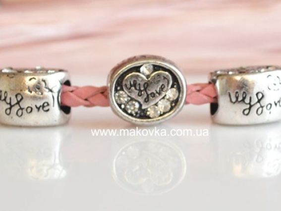 Бусина метал. со стразами №90 Сердце, белая Бусина метал. со стразами №90 Сердце, белая