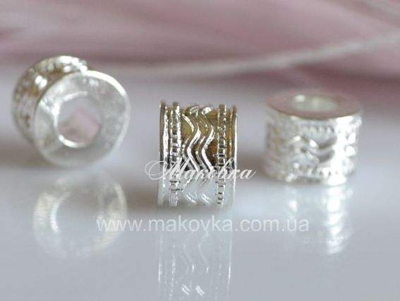 Бусина Пандора метал-я Фигурная Зиг-заг (МФ-45) серебро Бусина Пандора метал-я Фигурная Зиг-заг (МФ-45) серебро