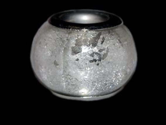 Бусина Пандора Lampwork №74 белая с серебром Бусина Пандора Lampwork №74 белая с серебром