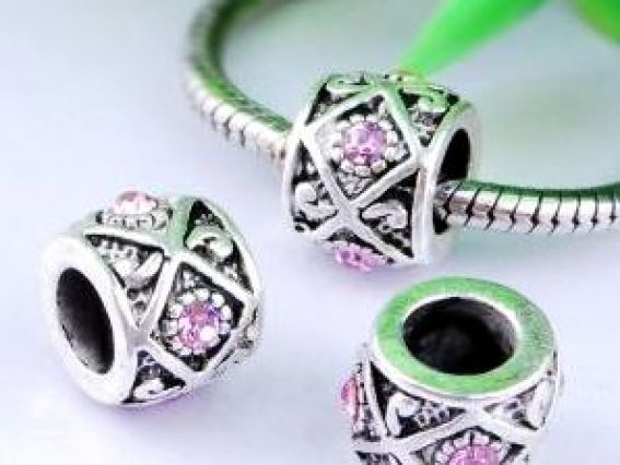 Бусина пандора метал. со стразами №33 Бусина пандора метал. со стразами №33