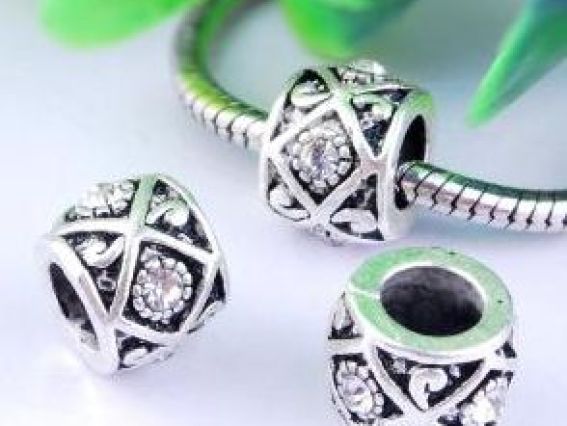 Бусина пандора метал. со стразами №36 Бусина пандора метал. со стразами №36