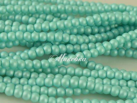 Матовый жемчуг 4 мм №03 бирюза, низка