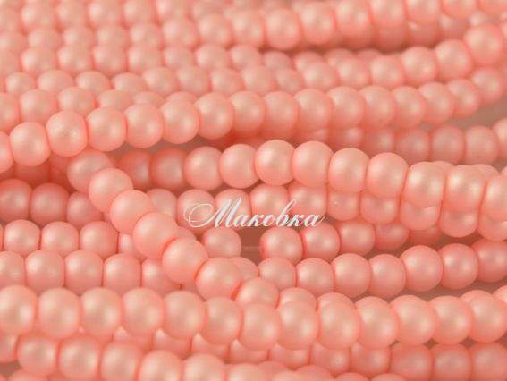Матовый жемчуг 4 мм №06 розовый, низка