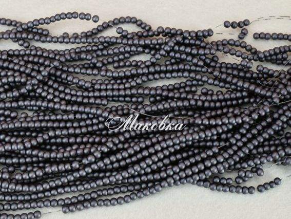 Матовый жемчуг 4 мм №29 тёмный серый, низка