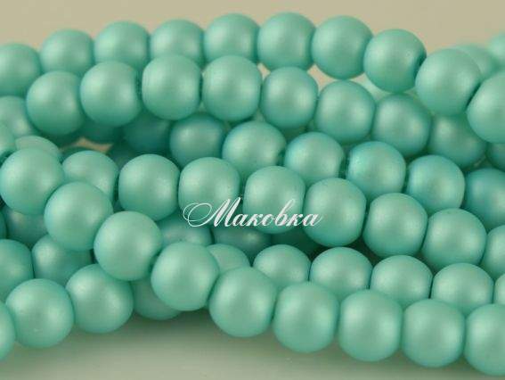 Матовый жемчуг 6 мм №03 бирюзовый, 1 низка Матовый жемчуг 6 мм №03 бирюзовый, 1 низка