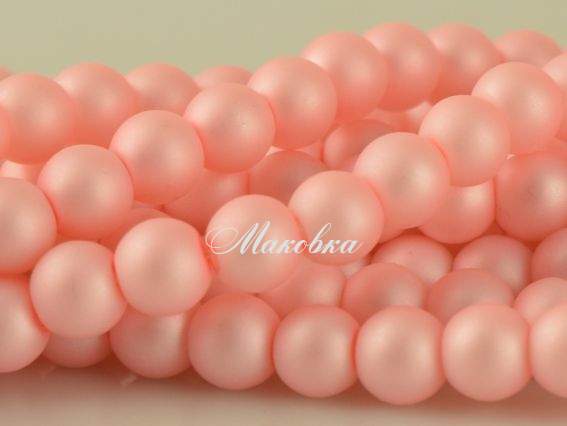 Матовый жемчуг 6 мм №06 розовый, 1 низка Матовый жемчуг 6 мм №06 розовый, 1 низка