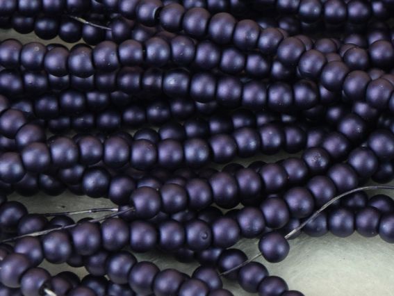 Намистини Матові перли 4 мм №10 темний чорнильний, 1 низка