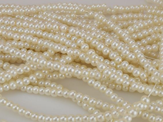 Жемчуг 4 мм, №02 Ivory-white (слоновая кость), низка Жемчуг 4 мм, №02 Ivory-white (слоновая кость), низка