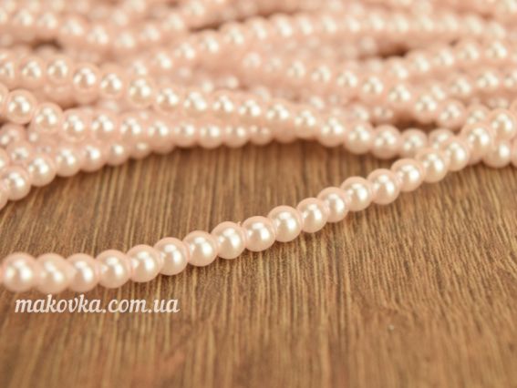 Перли 4 мм,  №03 pink (бліно-рожевий), низка