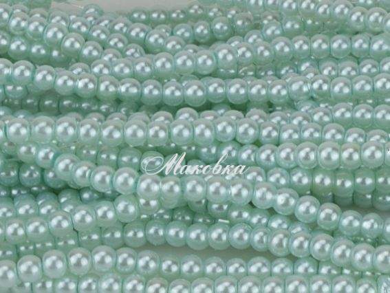 Перли 4 мм,  №07 skyblue (небесно-блакитний), низка