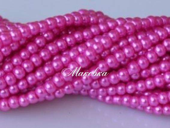 Жемчуг 4 мм, розовый яркий, низка Жемчуг 4 мм, розовый яркий, низка