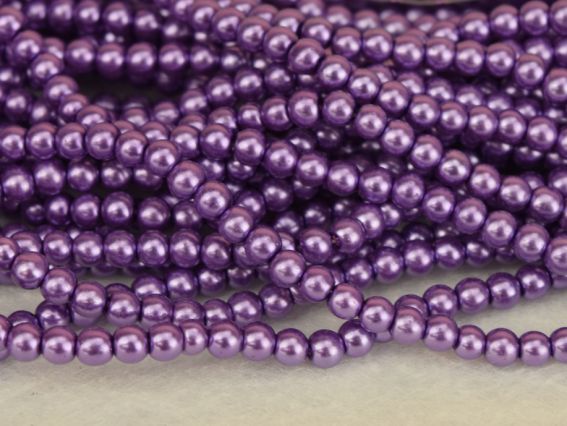 Бусинки глянцевые Жемчуг 4 мм, №32, Mid Amethyst низка