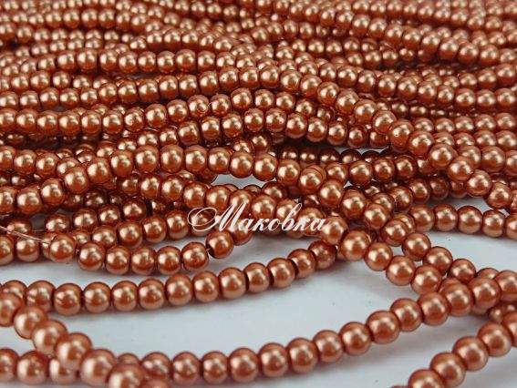 Перли 4 мм, №54 sienna (охра), низка