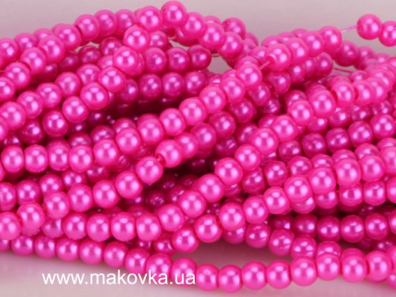 Перли 4 мм,  №64 Deep Rose (Глибокий рожевий), низка