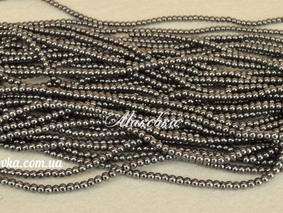 Перли 4 мм, №75 blue black (темно-сірий), низка