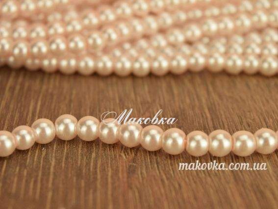 Жемчуг 6 мм, №03 pink бледный розовый , низка