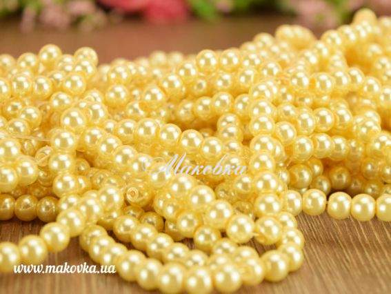 Жемчуг 6 мм, №06 Beige Jade, низка