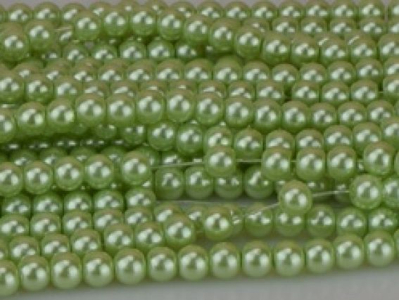 Намистини Перли 6 мм, №10 колір світло-зелений, низка,