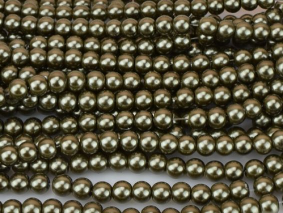 Жемчуг 6 мм, №18 atrovirens (зеленый болотный) , низка