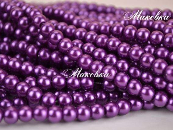 Жемчуг 6 мм, №32 Фиолетовый средний (Mid Amethyst)  низка