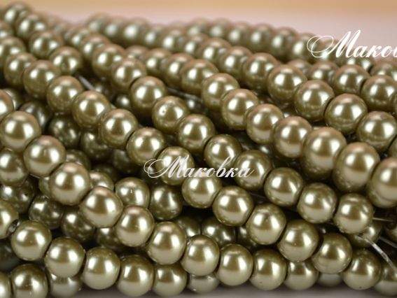 Жемчуг 6 мм, Серый средний  (Mid grey) №52 низка Жемчуг 6 мм, Серый средний  (Mid grey) №52 низка