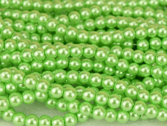 Жемчуг 6 мм, №68 apple green (зеленое яблоко), низка