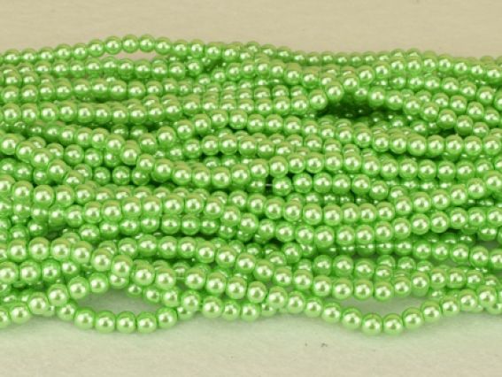 Намистини Перли глянцеві 6 мм, №68 колір apple green (зелене яблуко), низка