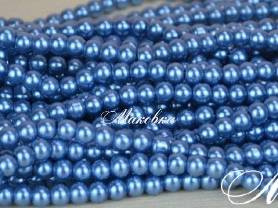 Жемчуг 6 мм, №15 светло-синий (джинсовый) , низка Жемчуг 6 мм, №15 светло-синий (джинсовый) , низка