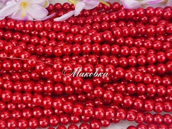 Жемчуг 8 мм, №66 blood red , низка