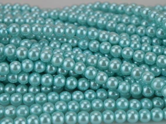 Жемчуг 8 мм, №11 acid blue (голубой) низка