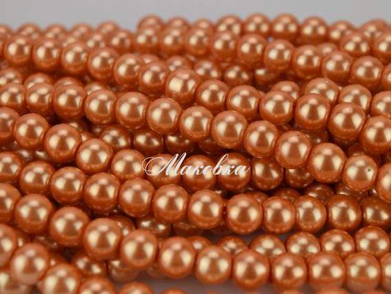 Жемчуг 8 мм, №44 light peach , низка