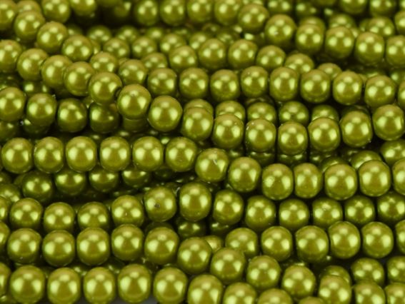 Жемчуг 8 мм, №45 olive green (зленый) низка