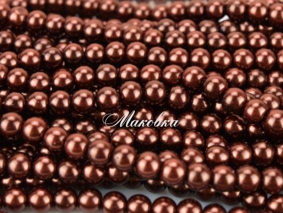 Жемчуг 8 мм, №72 Saddle Brown  , низка