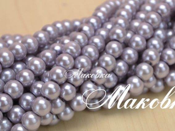 Жемчуг 8 мм, №22, бледно-сиреневый, низка Жемчуг 8 мм, №22, бледно-сиреневый, низка