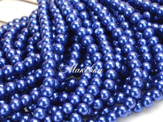 Жемчуг 8 мм, №20, dark blue (темноj-синий), низка