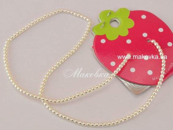 Перли Preciosa 3 мм скляні, білі, 1 низка Перли Preciosa 3 мм скляні, білі, 1 низка