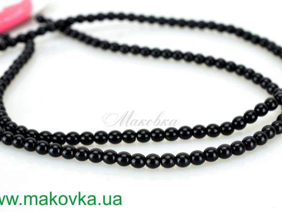 Перли Preciosa 3 мм скляні, чорні, 1 низка Перли Preciosa 3 мм скляні, чорні, 1 низка