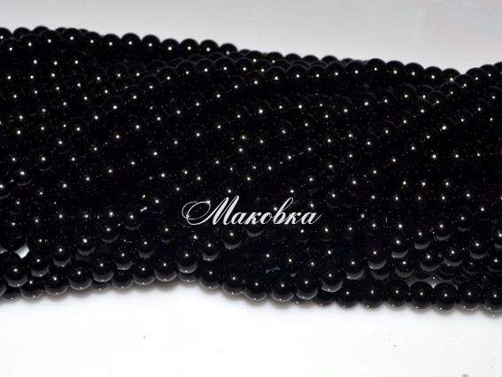 Жемчуг 6 мм, черный №40, низка