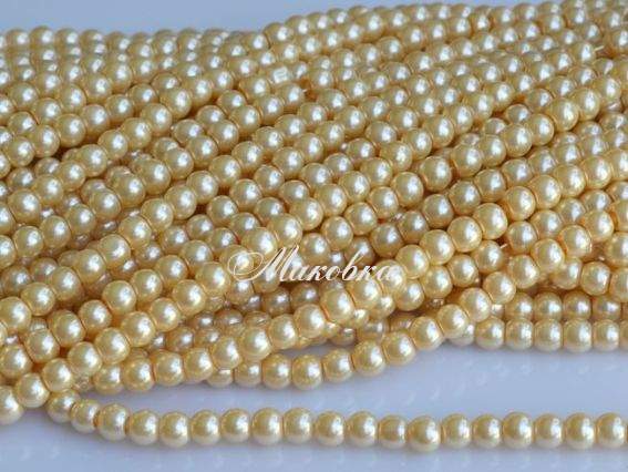 Жемчуг 6 мм, персиковый светлый №11, низка Жемчуг 6 мм, персиковый светлый №11, низка