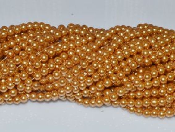 Намистини Перли 6 мм, колір помаранчевий світлий (clear orange ) №71 низка