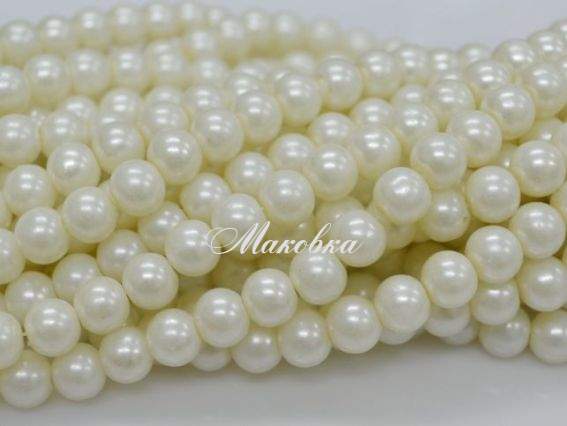 Жемчуг 8 мм, белый матовый 11, низка Жемчуг 8 мм, белый матовый 11, низка