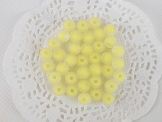 Бусины ШАР 8мм, Матовый ореол ЖЕЛТЫЕ, 10г, 