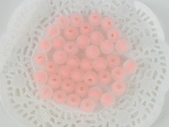 Бусины ШАР 8мм, Матовый ореол Светло-коралловые, 10г, 