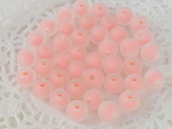 Бусины ШАР диаметр 8 мм, Матовый ореол М10-Светло-коралловые, 10г,