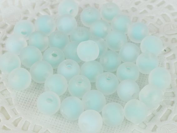 Бусины ШАР диаметр 8 мм, Матовый ореол М24-ГОЛУБЫЕ, 10г, 10г