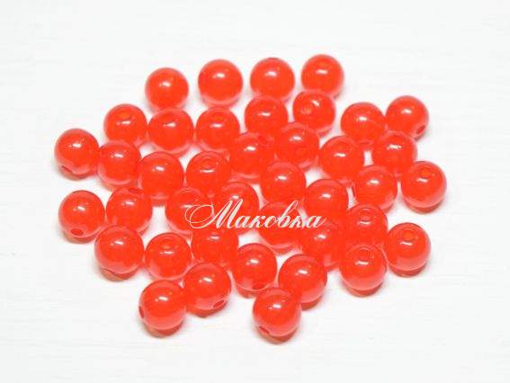 Намистини ШАР 8мм, Желейні ЧЕРВОНІ Н07, 10г Намистини ШАР 8мм, Желейні ЧЕРВОНІ Н07, 10г
